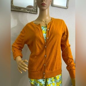 Burnt orange Pearl button cardigan